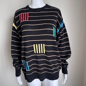Vintage Gianfranco Ruffini Abstract Colorful Lightweight 100% Cotton Sweater Siz